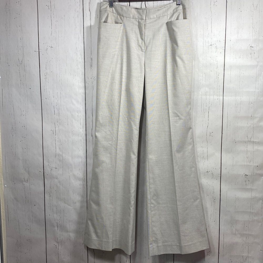 Antonio Melani Womens Cream Flare Wide Leg Pockets Casual Pants